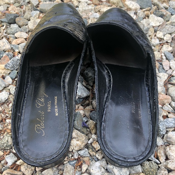 Robert Clergerie Alligator Skin Closed Toe Mule - Picture 4 of 10